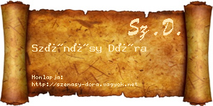 Szénásy Dóra névjegykártya
